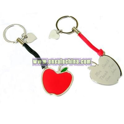 Apple Key Chain with Heart Charm