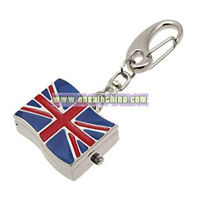 Mini United Kingdom Flag Quartz Key Chain Watch