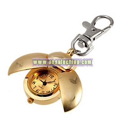 Golden Ladybug Fashion Quartz Key Chain Watch
