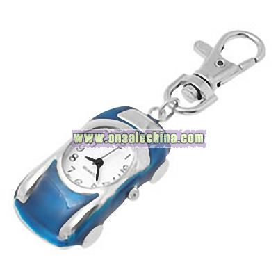 Fashion Jewelry Key Chain Roadster Quartz Clock Watch - Blue