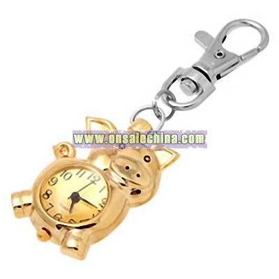 Lovely Mini Piggy Key Chains Quartz Fashion Watch