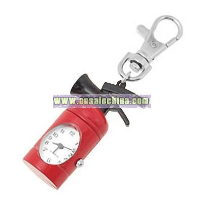 Red Hydrant Quartz Pocket Watch with Key Chains