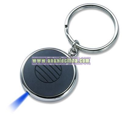 Silver Key Chain with Blue Beam Light