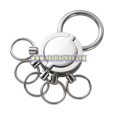 Silver Five Ring Key Chain