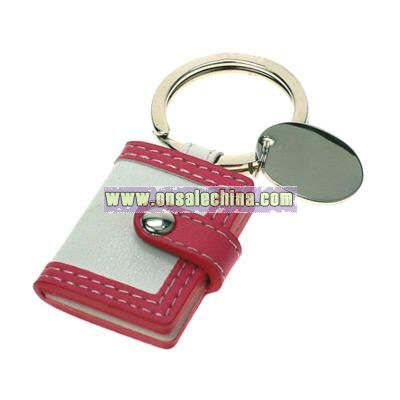 Pink PU Leatherette Photo Frame Key Chain