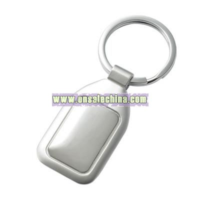 Silver Polished Center Key Chain