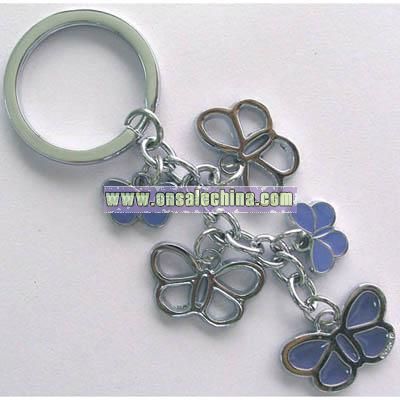 Key Chain with Butterfly Charms