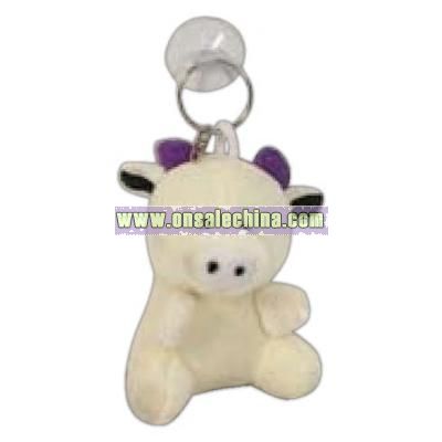 Hanging or keychain stuffed cow