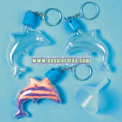 Dolphin Sand Art Bottle Key Chains