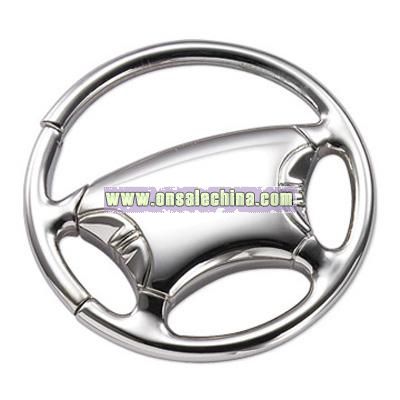 Polished Silver Steering Wheel Key Ring