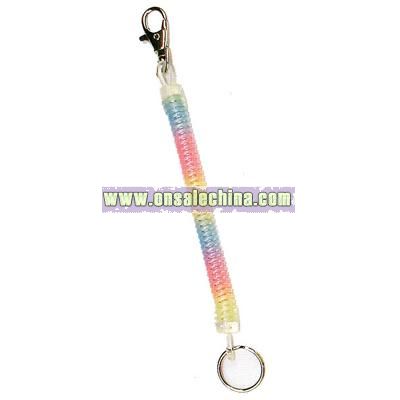 Plastic Coil Key chain with Clip and Key Ring
