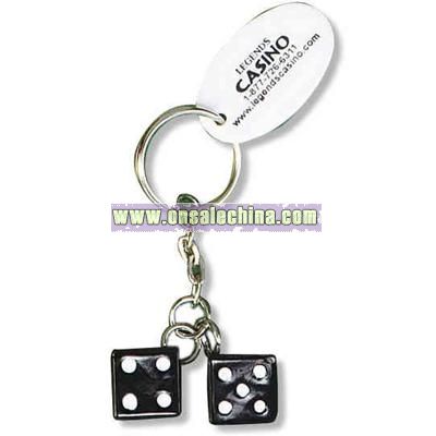 Pair of dice key chain