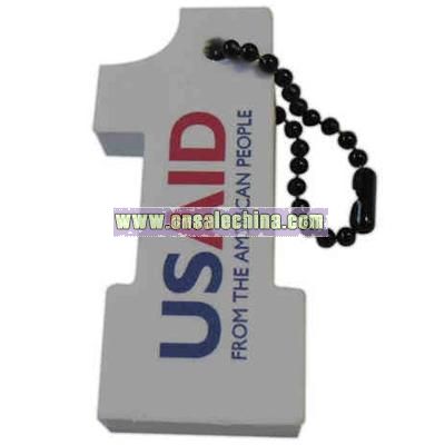Number One - Floating foam key chain for up to 3 keys