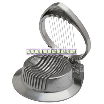Cast aluminum egg slicer with stainless steel wire
