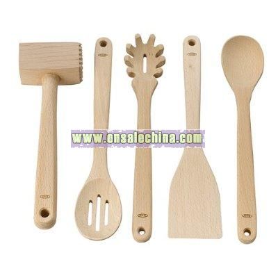 Wooden 5-pc. Kitchen Tool Set- Natural