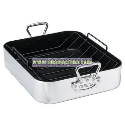 Large Commercial Aluminum Roasting Pan with Rack