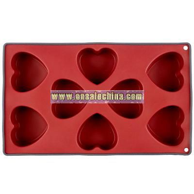 8 Cup Heart Mould, Red