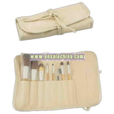 Full size bamboo cosmetic brush set
