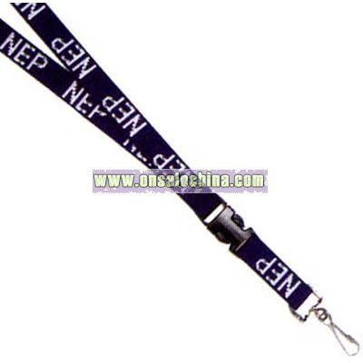 J-hook with square attachment - Woven neck lanyard