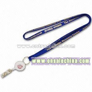 Nylon Lanyard with Badge Reel and Metal Clip Attachment