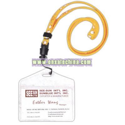 Polyester neck lanyard with badge holder and slider