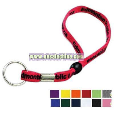 Key chain lanyard with tubular lace polyester cord