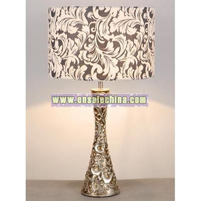 Coloured glazed table lamp