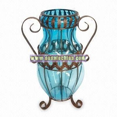 Glass Vase in Light Blue