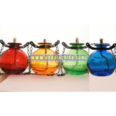 Metal and Glass Table Oil Lamp
