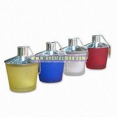 Colorful Glass Oil Lamps with SS Polished Cover