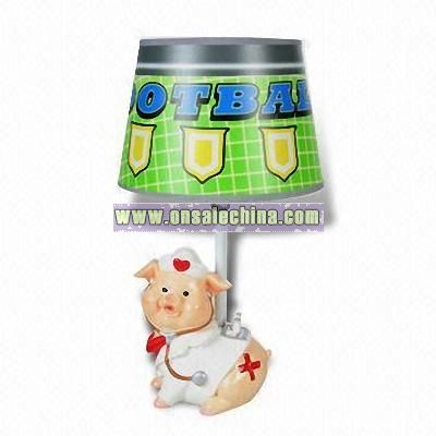 Novelty Little Pig Figure Lamp with Polyresin Lamp Base