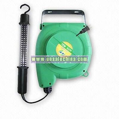 LED Portable Work Light with Cord Reel and Rubber Handle