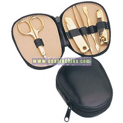 Gold plated solid brass manicure set