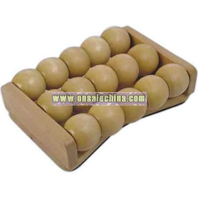 Smooth rolling ball foot wooden massager
