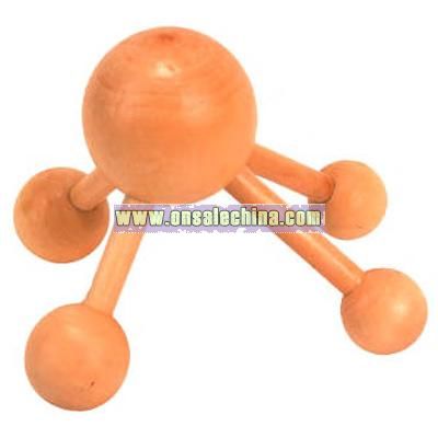 Round shape handle wooden comfort massager with four massager legs
