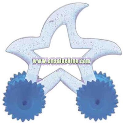 Translucent blue starfish shaped massager
