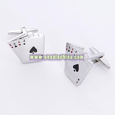 Dashing Aces Cufflinks with Personalized Case