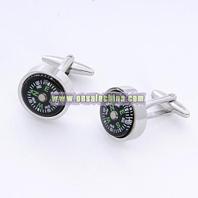 Compass Cuff Links with Personalized Case