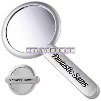 Slide handle mirror with unique pivoting handle design