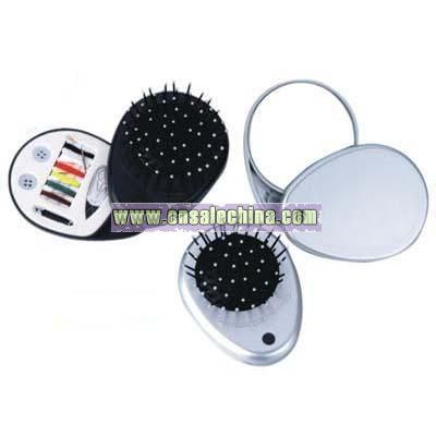 Travel Mirror With Comb And Sewing Kit