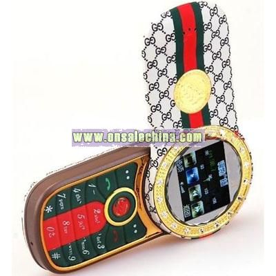 Fashionable Rotating Design with Embeded Diamond Mobile Phone