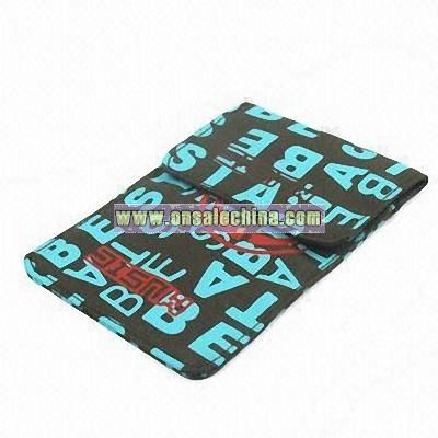 Fabric Mobile Phone Pouch with Fine Workmanship in Sewing and Neck Strap
