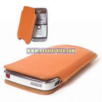 Leather Sleeve Pouch Case Cover for Nokia E71 with Rigid Protective Layer