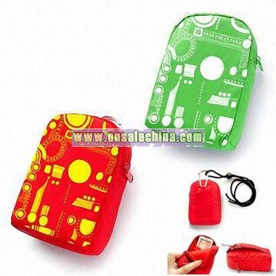 Novelty Pattern Pouch for Mobile Phone and Camera with Strap and Hook