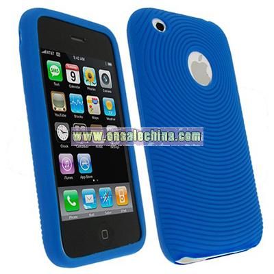 Textured Blue Silicone Skin Case for Apple iPhone