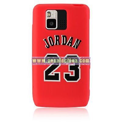 Michael Jordan #23 Chicago Bulls Red Jersey Silicone Skin Snap-On Cover Case Cell Phone Protector for LG Dare VX-9700 VX9700 + Lanyard Gift