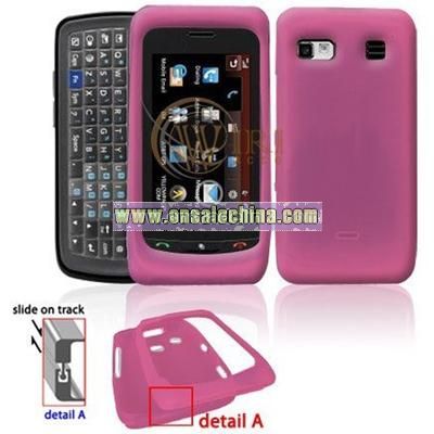 Pink Transparent Silicone Skin Cover Case Cell Phone Protector for LG Xenon GR500