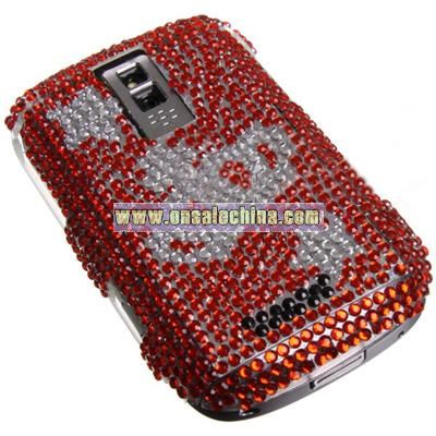 BlackBerry 9000 Crown Pattern Rhinestone Style Plastic Hard Back Cover