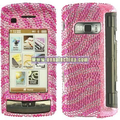 Full Rhinestone Diamond LG VX 11000 enV Touch Pink Zebra Case