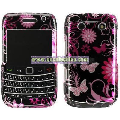 BlackBerry Onyx 9700 Pink Butterfly Designed Crystal Case